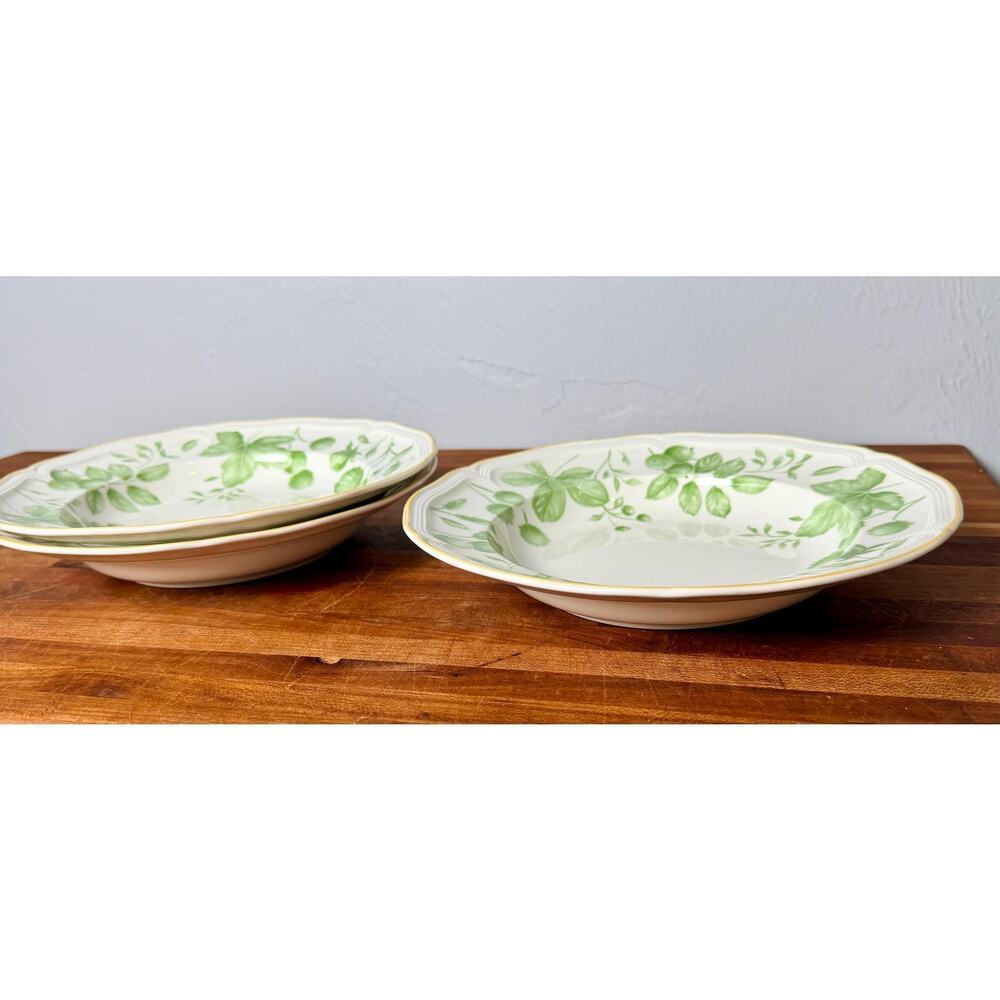 Vintage Villeroy & Boch Parkland Green Soup Bowls Set of 3 (2003 Germany) - Picture 5 of 9